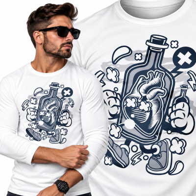 LONGSLEEVE ANIMOWANY  BOTTLE OF HEARTS